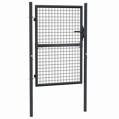 Mesh Garden Gate Galvanised Steel 100x125 cm Grey