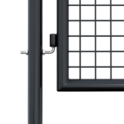 145772 vidaXL Mesh Garden Gate Galvanised Steel 100x125 cm Grey