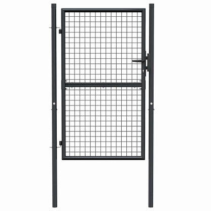 145773 vidaXL Mesh Garden Gate Galvanised Steel 100x150 cm Grey