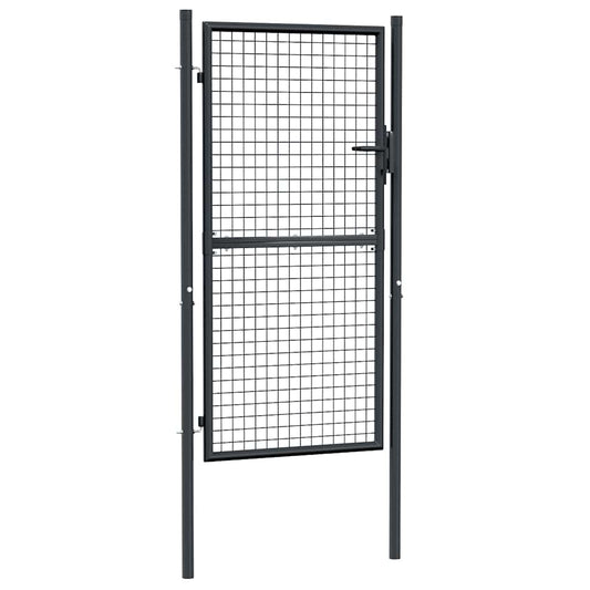 Mesh Garden Gate Galvanised Steel 100x175 cm Grey