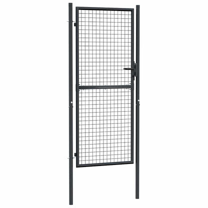 Mesh Garden Gate Galvanised Steel 100x200 cm Grey