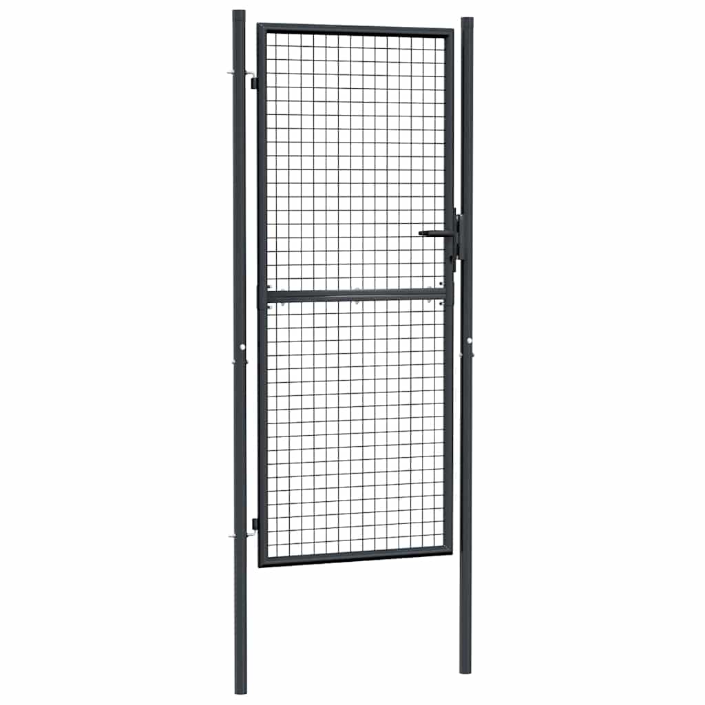 145775 vidaXL Mesh Garden Gate Galvanised Steel 100x200 cm Grey