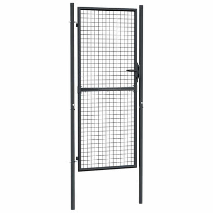 145775 vidaXL Mesh Garden Gate Galvanised Steel 100x200 cm Grey