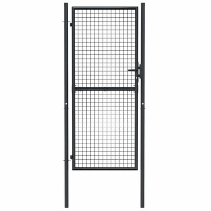Mesh Garden Gate Galvanised Steel 100x200 cm Grey