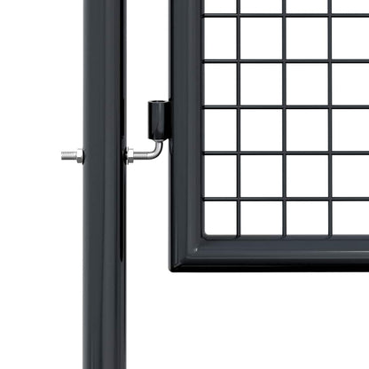 145775 vidaXL Mesh Garden Gate Galvanised Steel 100x200 cm Grey