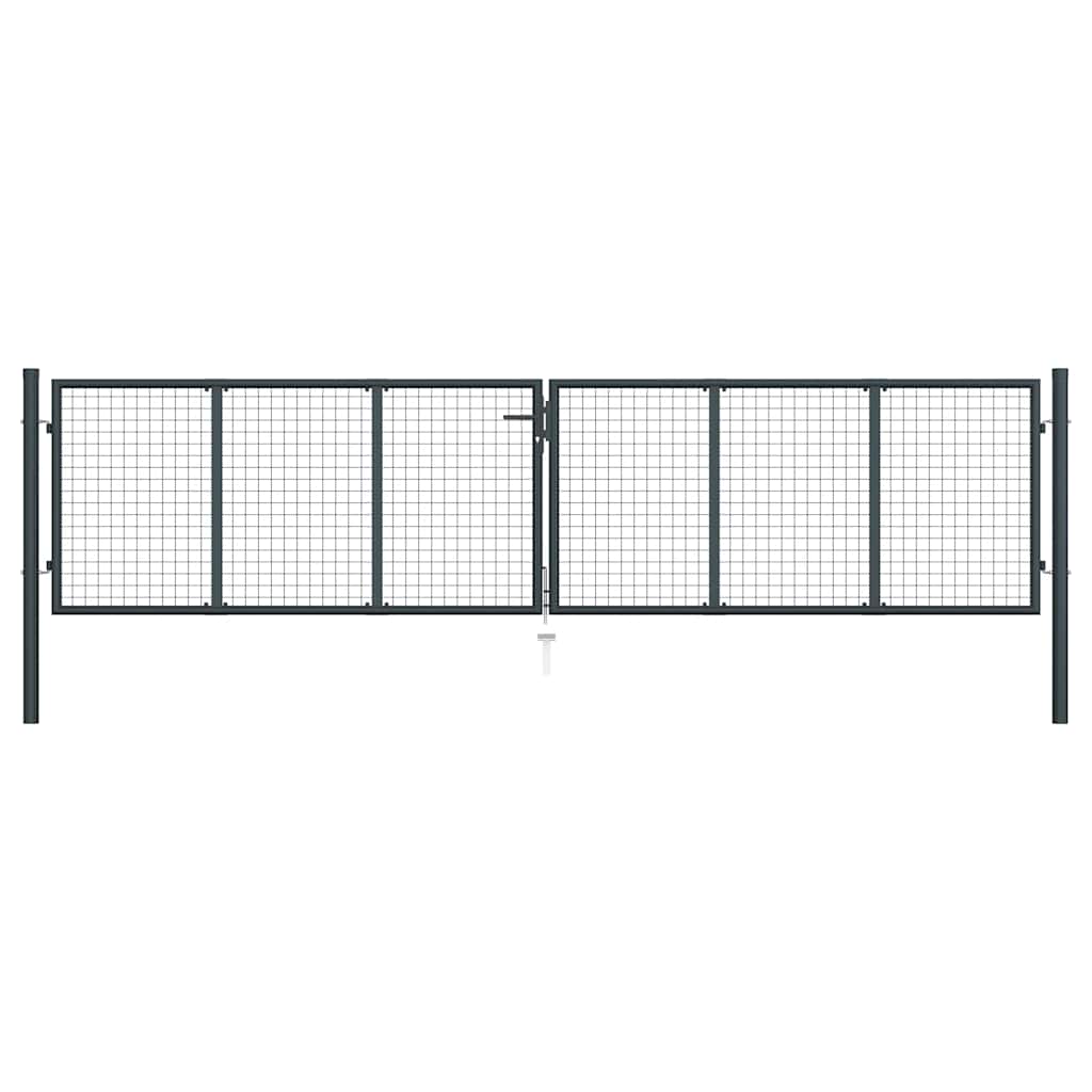 Mesh Garden Gate Galvanised Steel 400x75 cm Grey