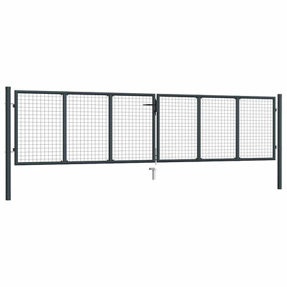 Mesh Garden Gate Galvanised Steel 400x75 cm Grey