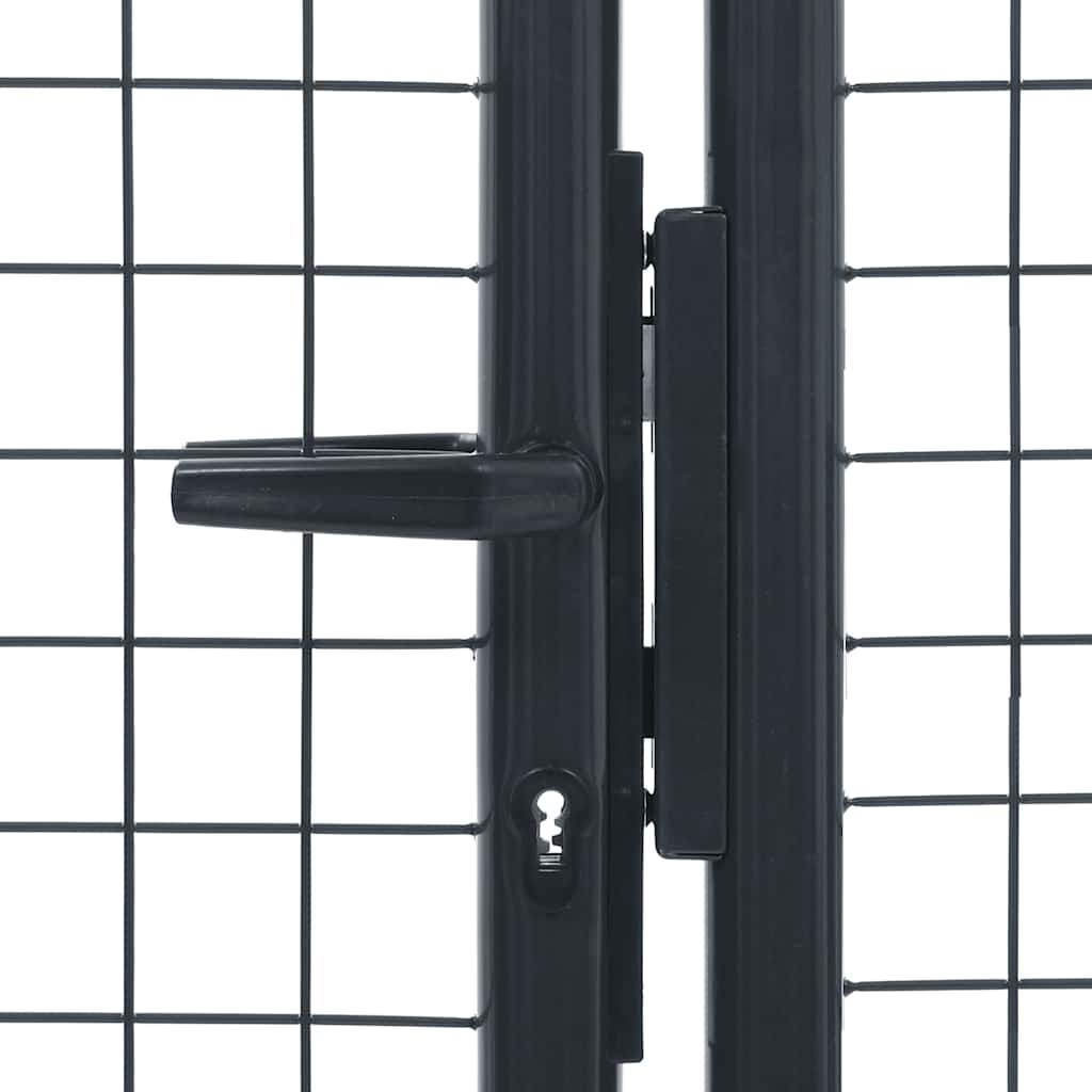 Mesh Garden Gate Galvanised Steel 400x75 cm Grey