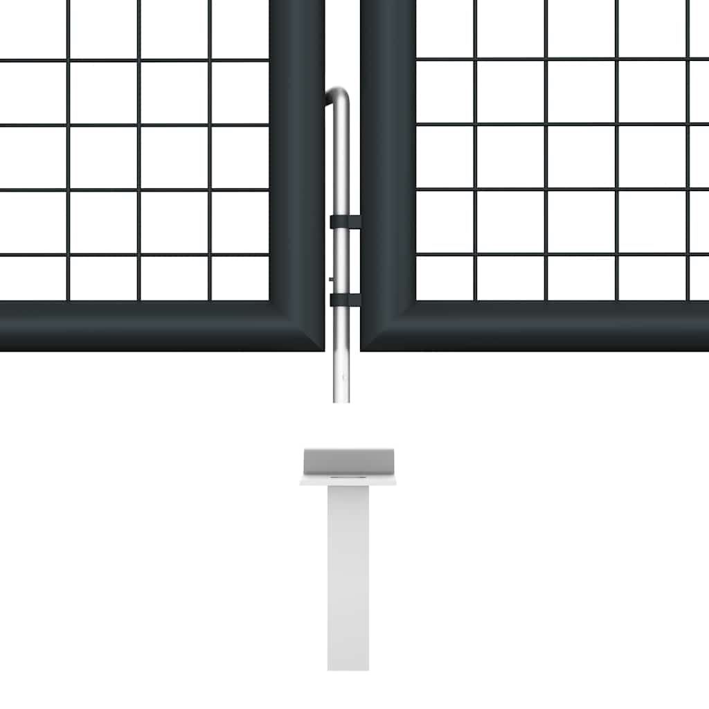 Mesh Garden Gate Galvanised Steel 400x75 cm Grey