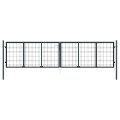 Mesh Garden Gate Galvanised Steel 400x100 cm Grey