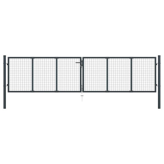 Mesh Garden Gate Galvanised Steel 400x100 cm Grey