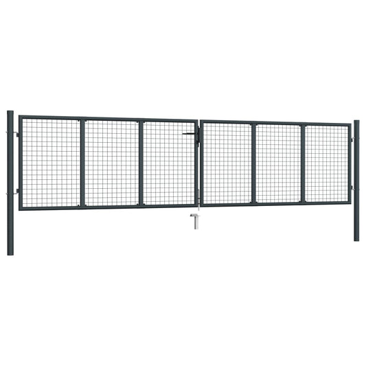 Mesh Garden Gate Galvanised Steel 400x100 cm Grey