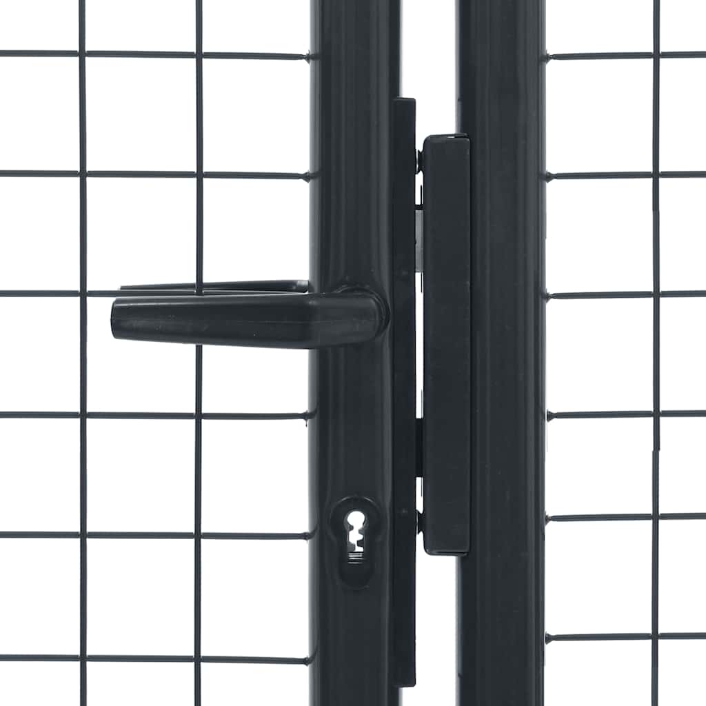 145777 vidaXL Mesh Garden Gate Galvanised Steel 400x100 cm Grey