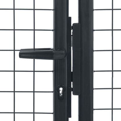 145777 vidaXL Mesh Garden Gate Galvanised Steel 400x100 cm Grey