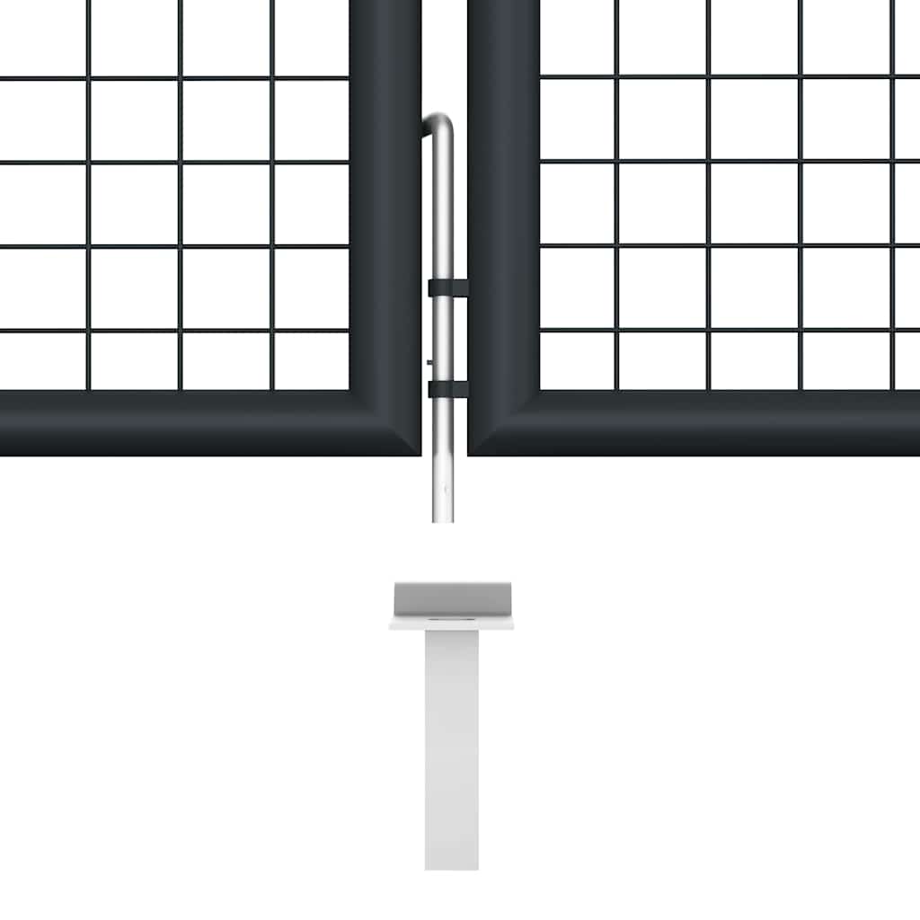 145777 vidaXL Mesh Garden Gate Galvanised Steel 400x100 cm Grey