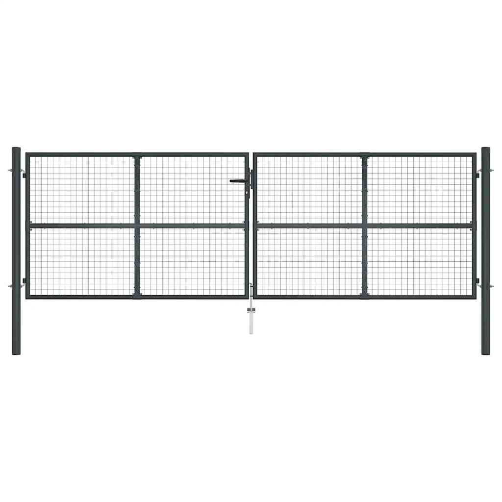 Mesh Garden Gate Galvanised Steel 400x125 cm Grey