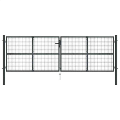 Mesh Garden Gate Galvanised Steel 400x125 cm Grey