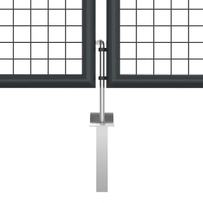 Mesh Garden Gate Galvanised Steel 400x125 cm Grey
