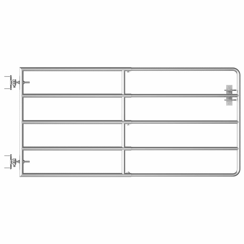 145985 vidaXL 5 Bar Field Gate Steel (95-170)x90 cm Silver