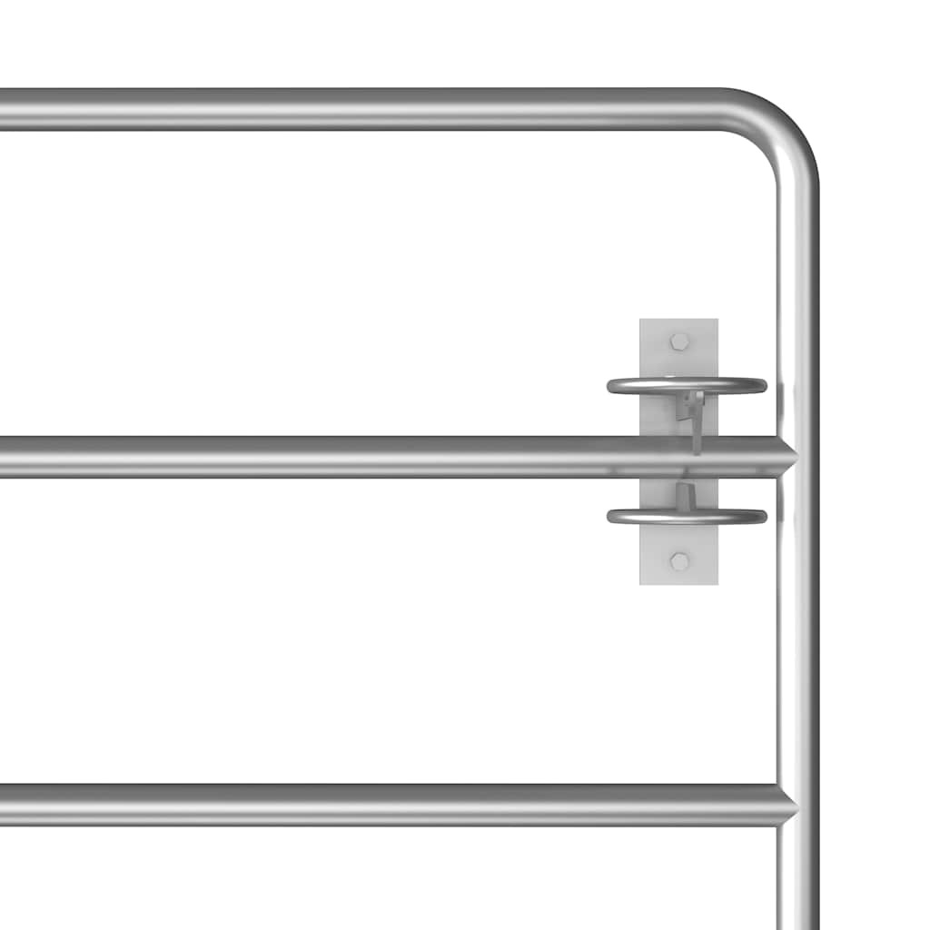 145985 vidaXL 5 Bar Field Gate Steel (95-170)x90 cm Silver