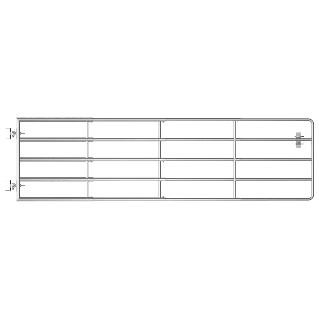 145986 vidaXL 5 Bar Field Gate Steel (115-300)x90 cm Silver