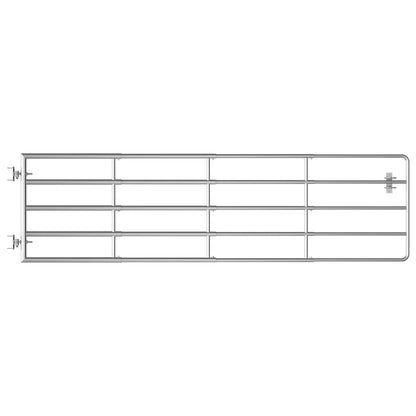 145986 vidaXL 5 Bar Field Gate Steel (115-300)x90 cm Silver
