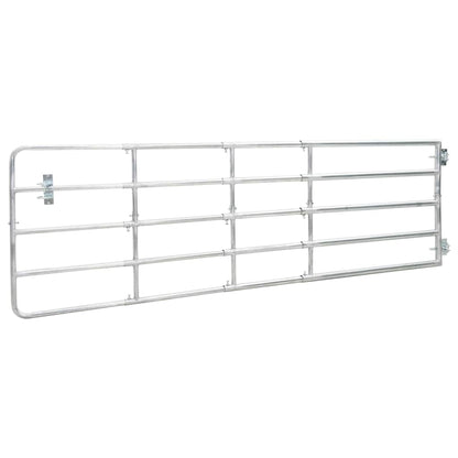 145987 vidaXL 5 Bar Field Gate Steel (150-400)x90 cm Silver