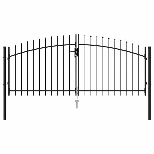 Fence Gate Woerden Double Door with Spike Top 299.5x174.5 cm