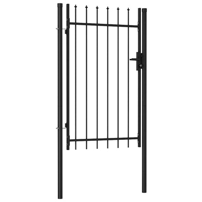 Fence Gate BOXTEL Single Door with Spike Top Steel 1x1.5 m Black