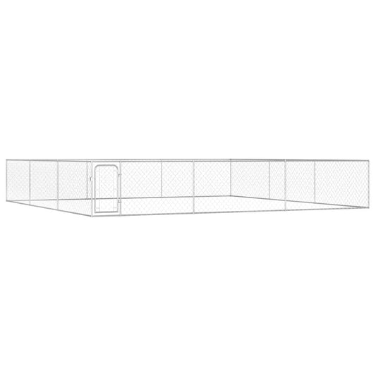 170821 vidaXL Outdoor Dog Kennel Galvanised Steel 6x6x1 m
