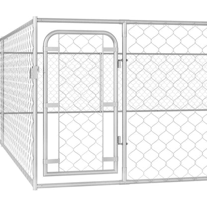 170821 vidaXL Outdoor Dog Kennel Galvanised Steel 6x6x1 m