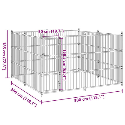 170894 vidaXL Outdoor Dog Kennel 300x300x185 cm