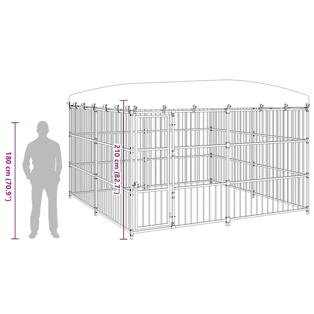 Outdoor Dog Kennel with Roof 300x300x210 cm