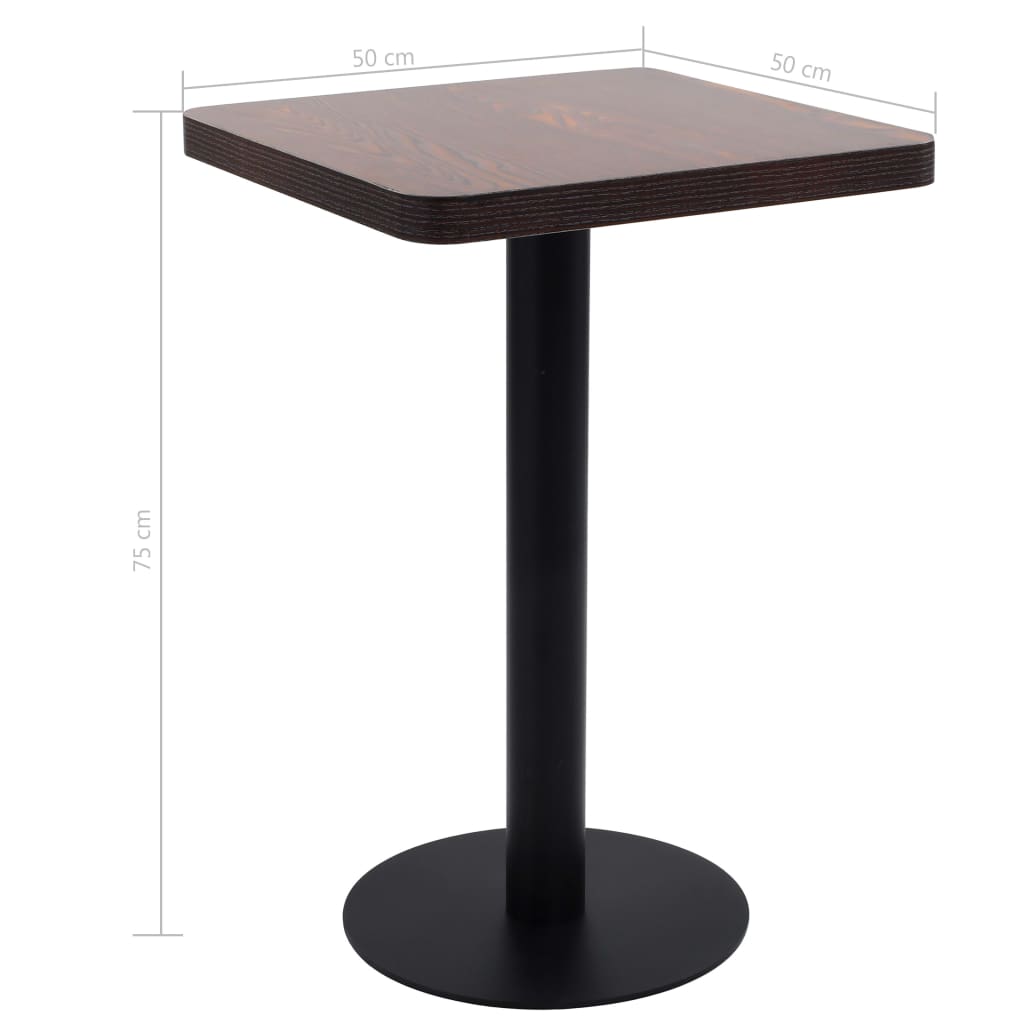 Bistro Table | Dark brown, black | MDF, steel | 50x50x75 cm