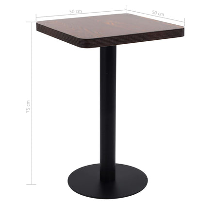Bistro Table | Dark brown, black | MDF, steel | 50x50x75 cm