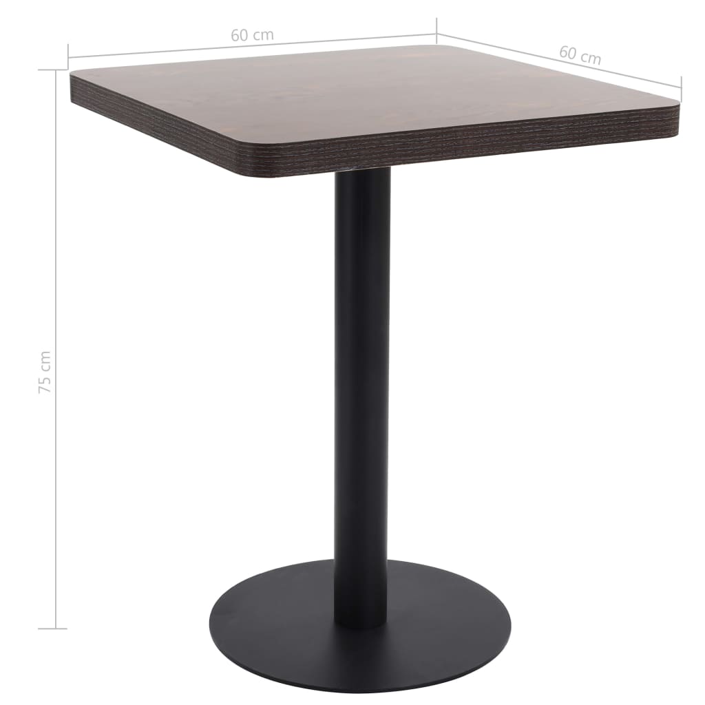 Bistro Table | Dark Brown | MDF | 60 x 60 cm |  Sleek  | Bistro Table