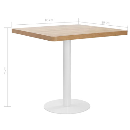 Bistro Table | Light brown | MDF | 80 cm x 80 cm x 75 cm | Pedestal base