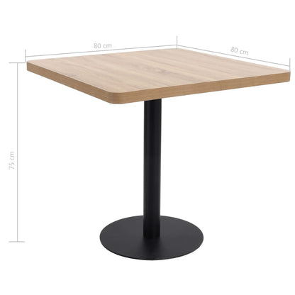 Bistro Table | Light brown and black | MDF, steel | 80x80 cm