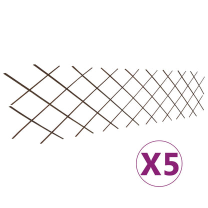 Willow Trellis Fences 5 pcs 180x60 cm