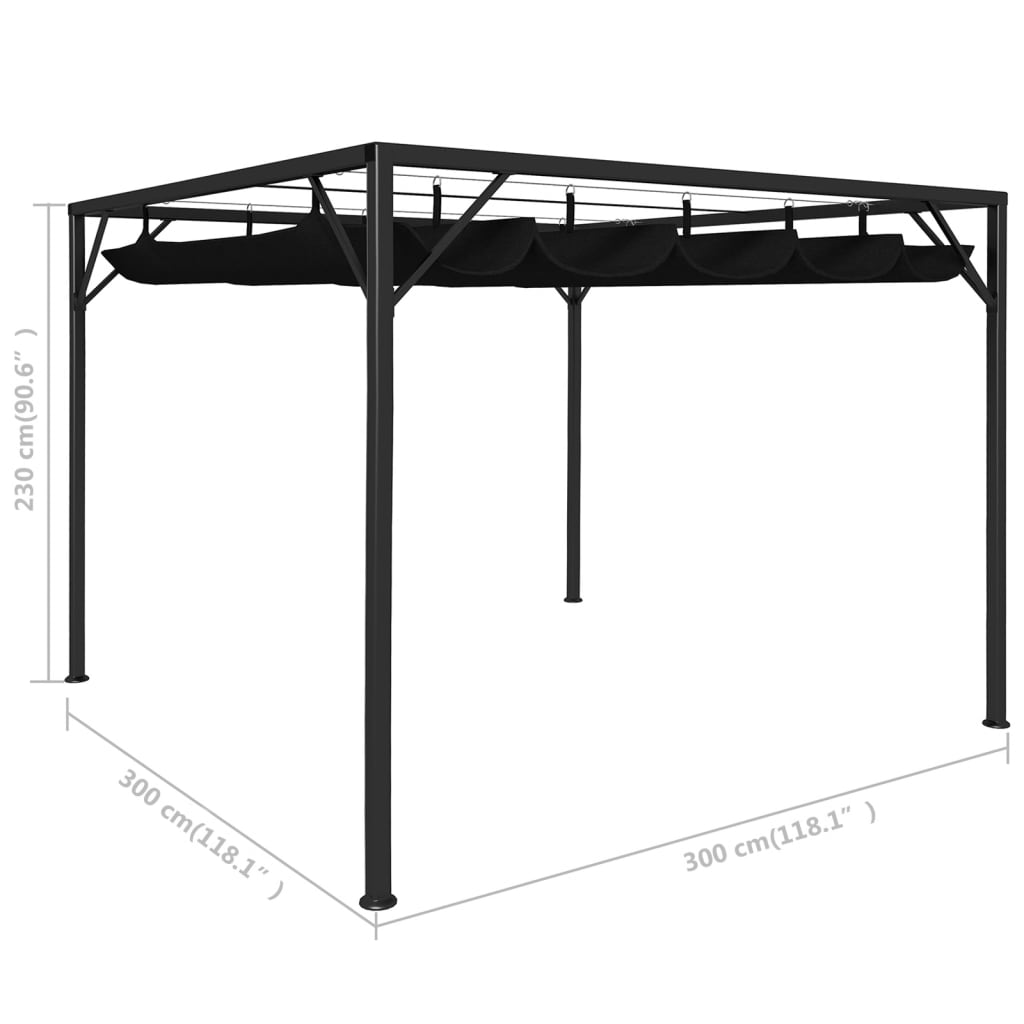 Garden Gazebo | Anthracite | Powder-coated steel, 100% polyester