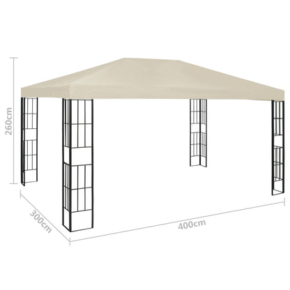Gazebo 3x4 m Cream
