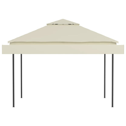Gazebo with Double Extended Roofs 3x3x2.75 m Cream 180 g/m²