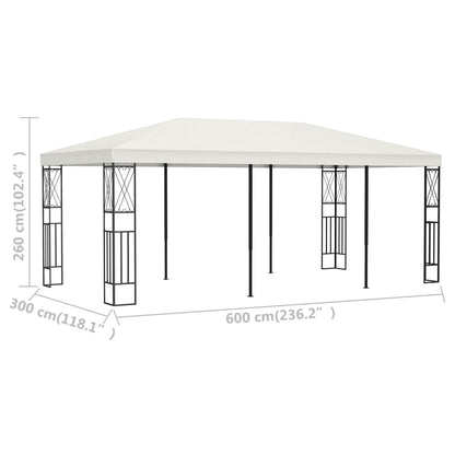 Gazebo 3x6 m Cream Fabric