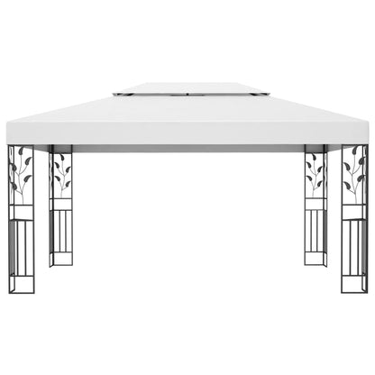 Gazebo with Double Roof 3x4 m White