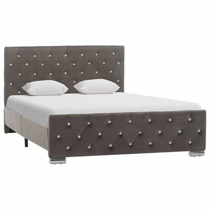 Bed Frame without Mattress Grey Fabric 120x200cm