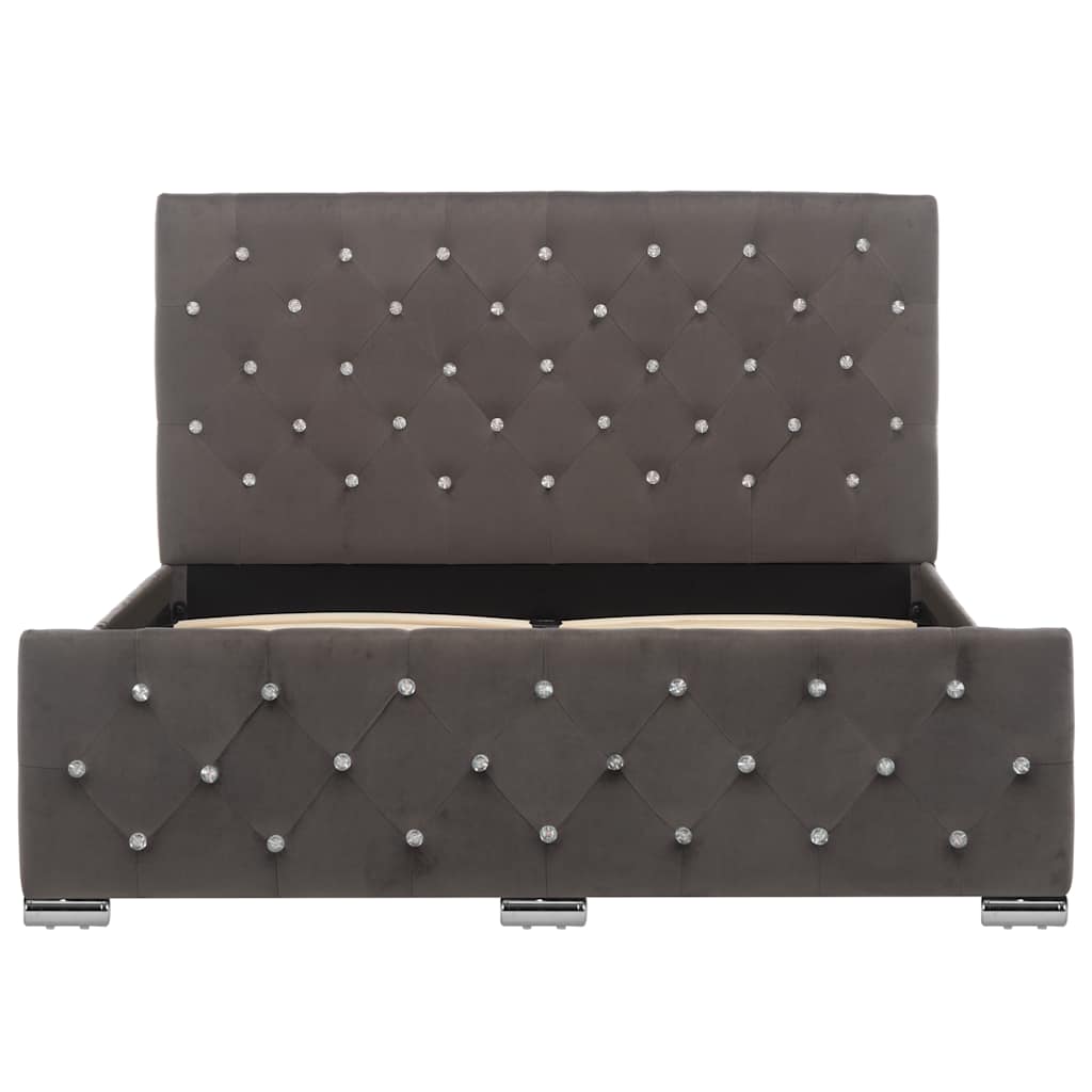 Bed Frame without Mattress Grey Fabric 120x200cm