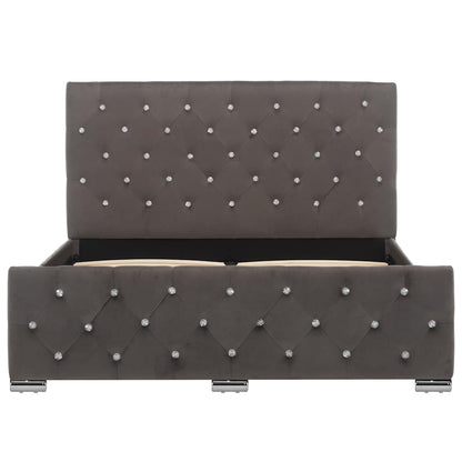 Bed Frame without Mattress Grey Fabric 120x200cm