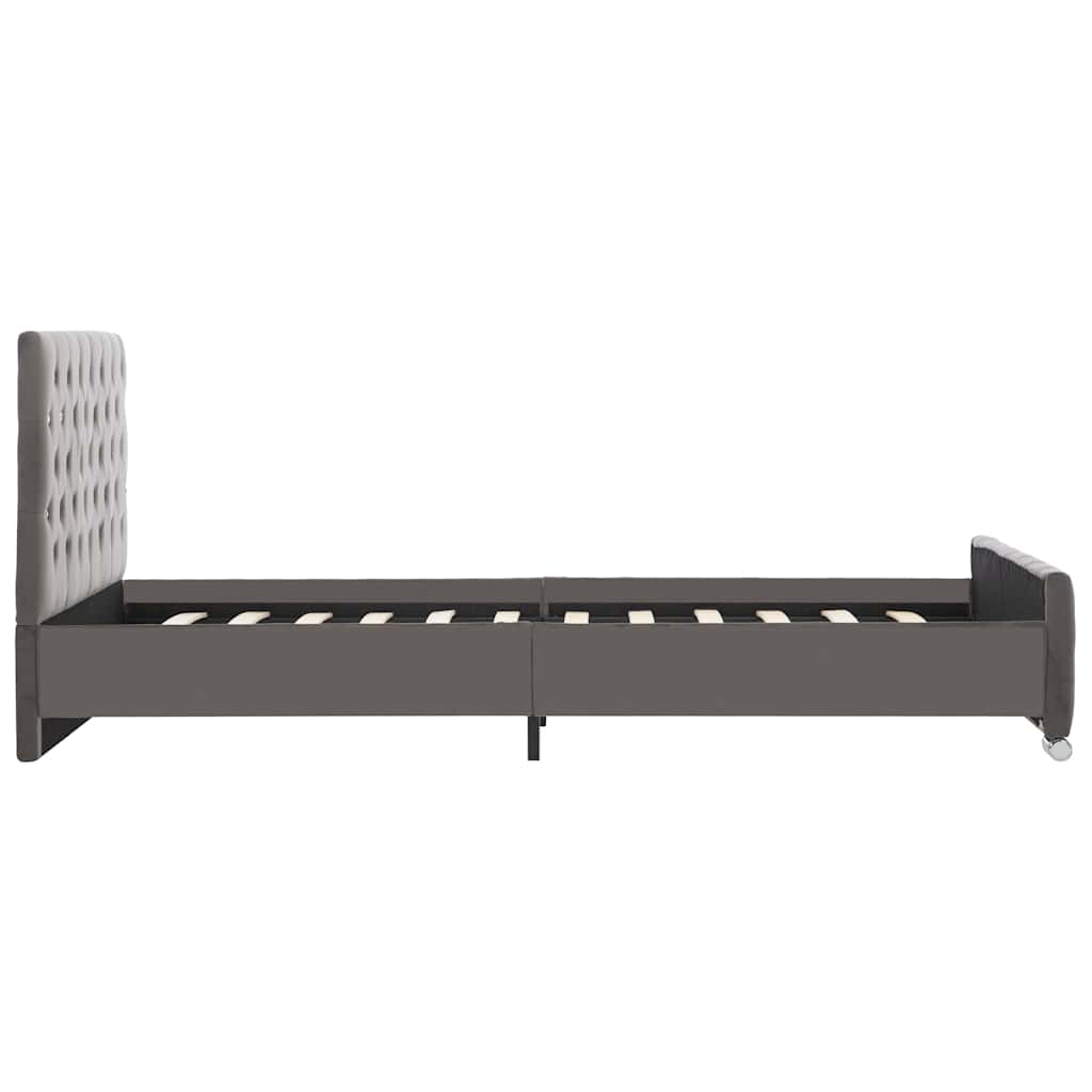 Bed Frame without Mattress Grey Fabric 120x200cm