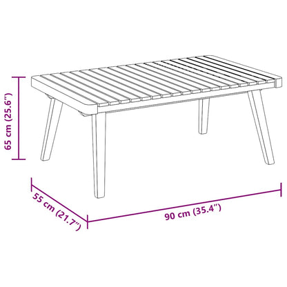Garden Coffee Table | Golden brown | Solid acacia wood | 90x55x35 cm