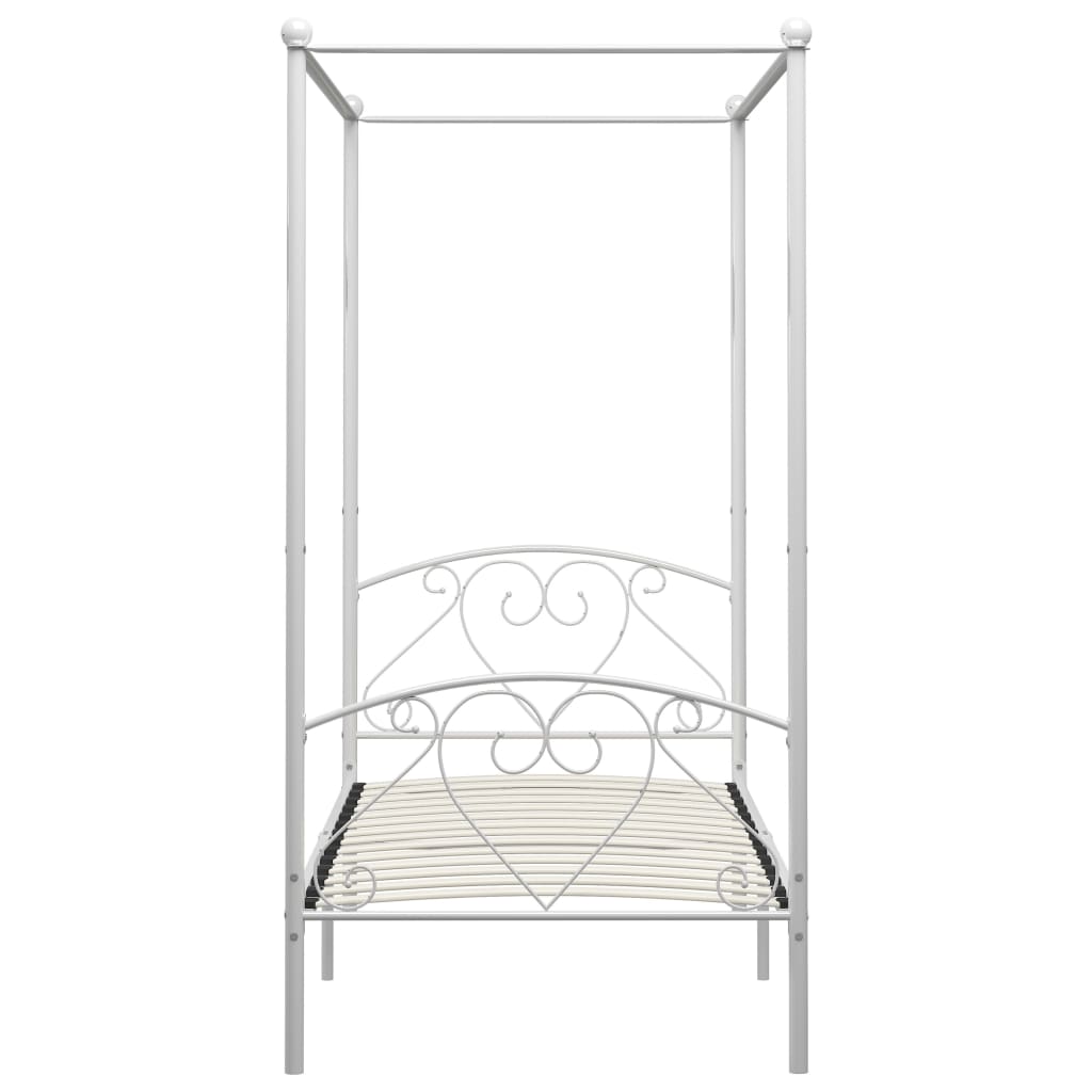 Bed Frame | White | Metal | Single | Durable | Bed Frame | Rectangular
